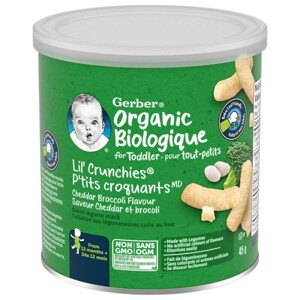 Gerber Organic lil’ crunchies cheddar and broccoli Gerber Organic lil’ crunchies cheddar and broccoli