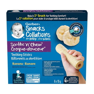 Gerber® Soothe ‘N’ ChewTM Teething Sticks, Banana Gerber® Soothe ‘N’ ChewTM Teething Sticks, Banana